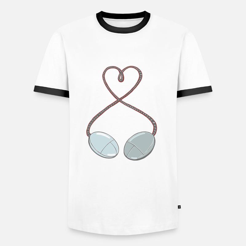 PC - Mouse - Games - Computer Mouse - Men's Ringer Shirt - white/black