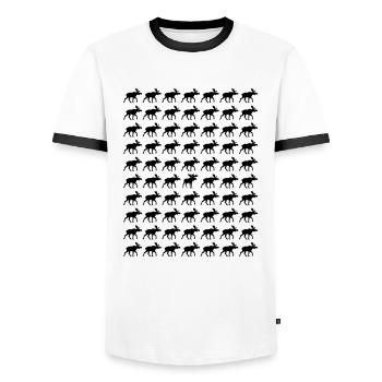 Elk the other elk - Men's Ringer Shirt - white/black - Front - AI Model Female 172 light (172cm) & AI Model Male 178 dark (178cm)