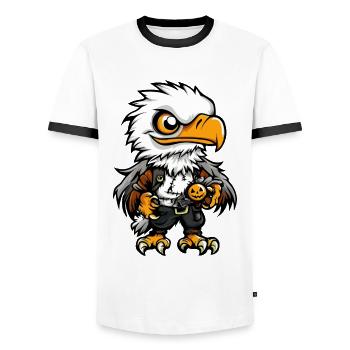 Eagle Halloween Zombie - Men's Ringer Shirt - white/black - Front - AI Model Female 172 light (172cm) & AI Model Male 178 dark (178cm)
