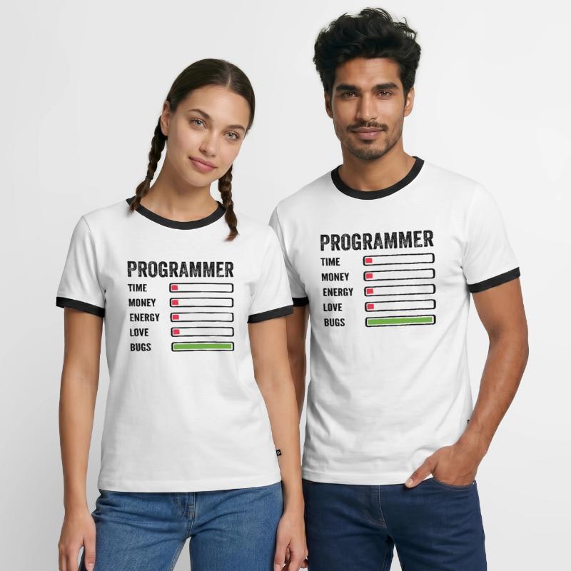 Developer Humor Programmer Coder Men's Ringer Shirt