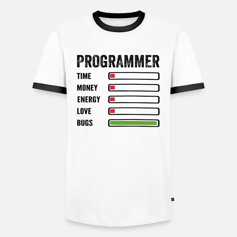Developer Humor Programmer Coder - Men's Ringer Shirt - white/black