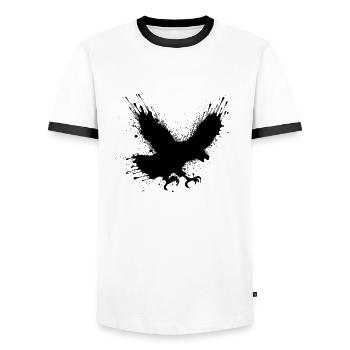 Street art bird - Men's Ringer Shirt - white/black - Front - AI Model Female 172 light (172cm) & AI Model Male 178 dark (178cm)