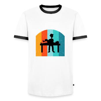 Physiotherapeut Humorvoll Geschenk Spruch Lustig - Männer Kontrast-T-Shirt - Weiß/Schwarz - Vorne - AI Model Female 172 light (172cm) & AI Model Male 178 dark (178cm)