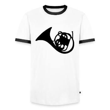 Waldhorn - Männer Kontrast-T-Shirt - Weiß/Schwarz - Vorne - AI Model Female 172 light (172cm) & AI Model Male 178 dark (178cm)