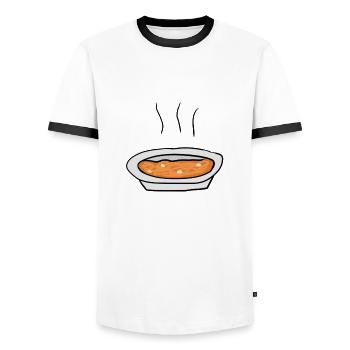 Soupe Alimentaire - T-shirt contrasté Homme - blanc/noir - Devant - AI Model Female 172 light (172cm) & AI Model Male 178 dark (178cm)