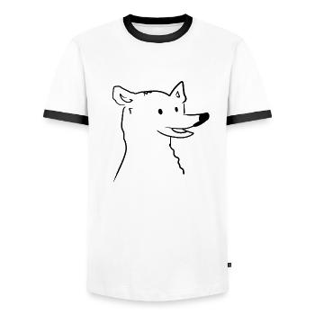 cartoon hund kopf symbol tier - Männer Kontrast-T-Shirt - Weiß/Schwarz - Vorne - AI Model Female 172 light (172cm) & AI Model Male 178 dark (178cm)