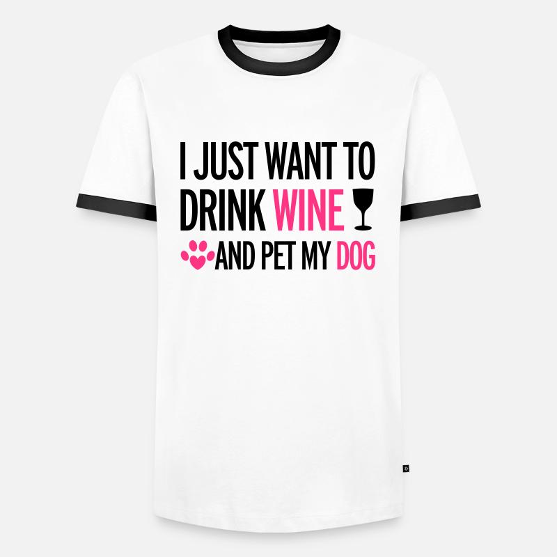 Wine - Men's Ringer Shirt - white/black
