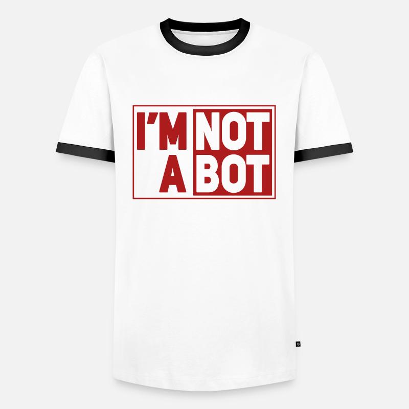 I'm Not A Bot - Männer Kontrast-T-Shirt - Weiß/Schwarz