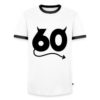Sixtieth Birthday - Men's Ringer Shirt - white/black - Front - AI Model Female 172 light (172cm) & AI Model Male 178 dark (178cm)