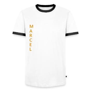 Marcel Name Geschenk - Männer Kontrast-T-Shirt - Weiß/Schwarz - Vorne - AI Model Female 172 light (172cm) & AI Model Male 178 dark (178cm)