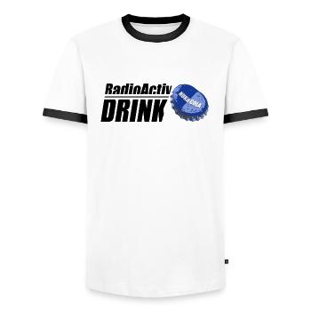 RadioActiv Drink - T-shirt contrasté Homme - blanc/noir - Devant - AI Model Female 172 light (172cm) & AI Model Male 178 dark (178cm)