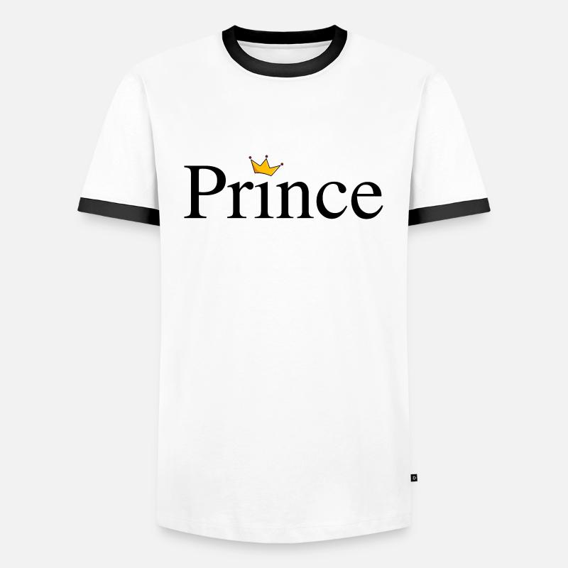 Prince mit Krone - Männer Kontrast-T-Shirt - Weiß/Schwarz