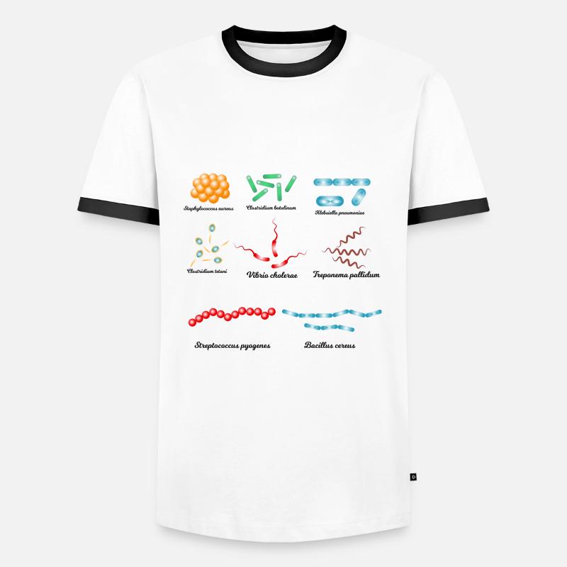 Famous bacteria - pathogens - Men's Ringer Shirt - white/black
