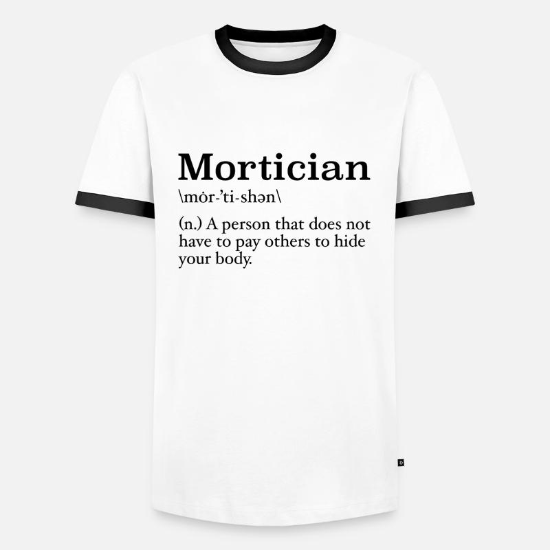 Bestatter Definition Studentin der Leichenkunde - Männer Kontrast-T-Shirt - Weiß/Schwarz