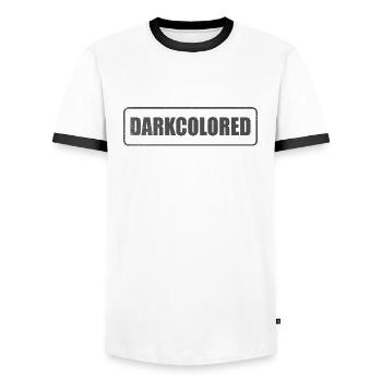 Darkcolored - Men's Ringer Shirt - white/black - Front - AI Model Female 172 light (172cm) & AI Model Male 178 dark (178cm)