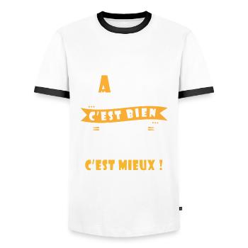 David Apero T shirt Humour personnalisé david - T-shirt contrasté Homme - blanc/noir - Devant - AI Model Female 172 light (172cm) & AI Model Male 178 dark (178cm)