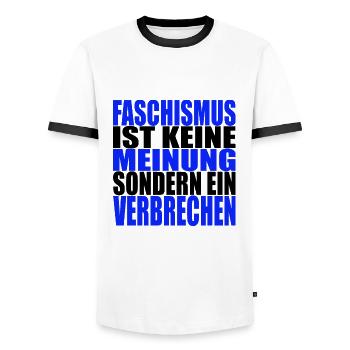 AfD stoppen gegen rechts Demokratie Vielfalt links - Männer Kontrast-T-Shirt - Weiß/Schwarz - Vorne - AI Model Female 172 light (172cm) & AI Model Male 178 dark (178cm)