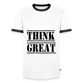 Geld Motivation Profit Gewinn Performance Rendite - Männer Kontrast-T-Shirt - Weiß/Schwarz - Vorne - AI Model Female 172 light (172cm) & AI Model Male 178 dark (178cm)