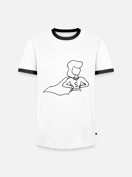 Anime Heldin - Männer Kontrast-T-Shirt - Weiß/Schwarz