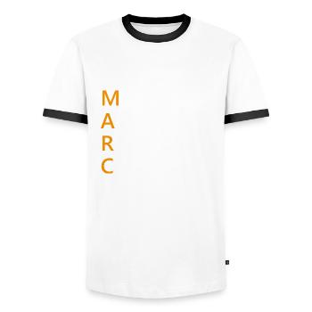 Marc Name Geschenk - Männer Kontrast-T-Shirt - Weiß/Schwarz - Vorne - AI Model Female 172 light (172cm) & AI Model Male 178 dark (178cm)