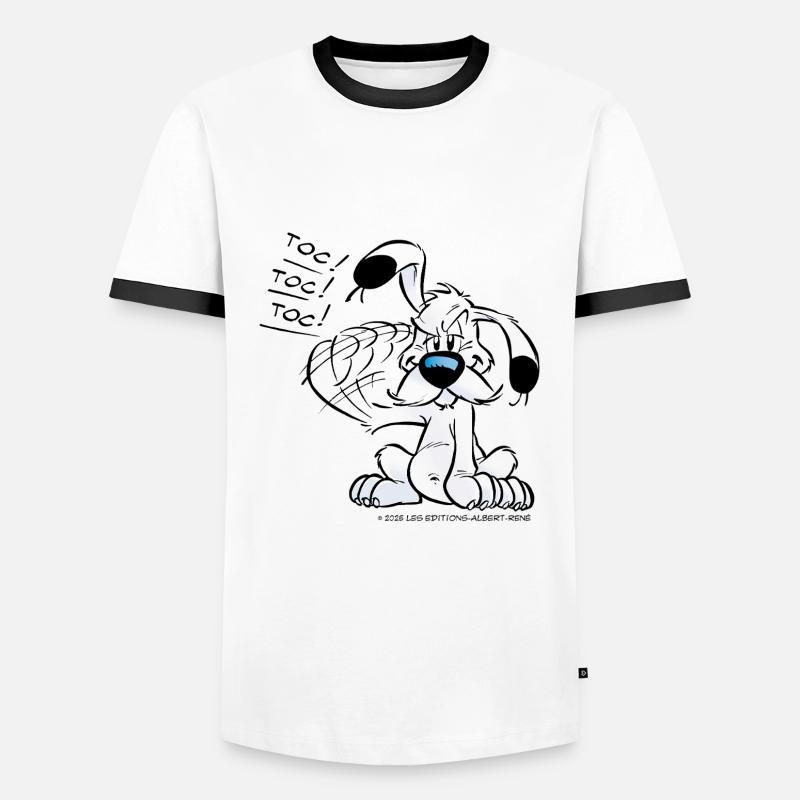Asterix & Obelix Dogmatix Gesturing Toc - Men's Ringer Shirt - white/black