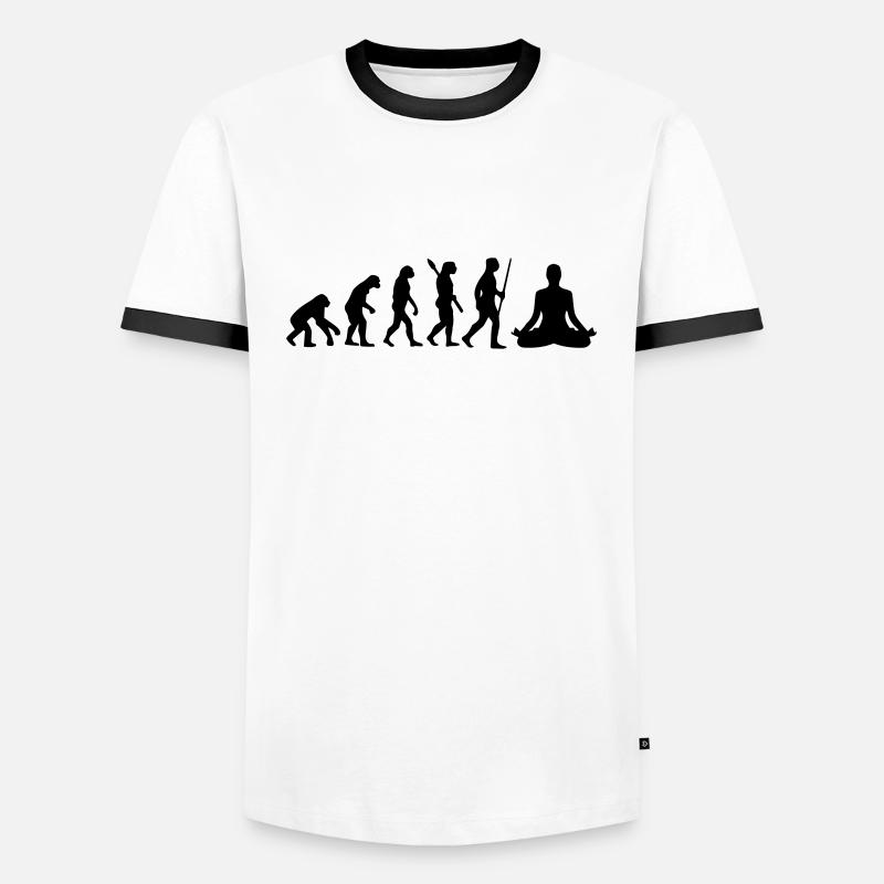 MEDITATION EVOLUTION! - Men's Ringer Shirt - white/black