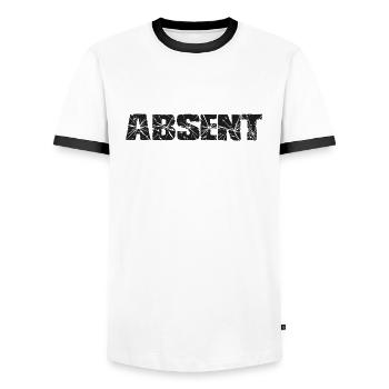 Absent, abwesend, Spruch - Männer Kontrast-T-Shirt - Weiß/Schwarz - Vorne - AI Model Female 172 light (172cm) & AI Model Male 178 dark (178cm)