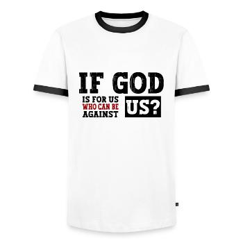 Jesus Christus - Christliches Shirt - Christliche - Männer Kontrast-T-Shirt - Weiß/Schwarz - Vorne - AI Model Female 172 light (172cm) & AI Model Male 178 dark (178cm)