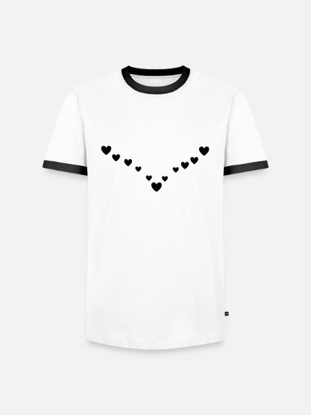 Heart Pattern - Men's Ringer Shirt - white/black