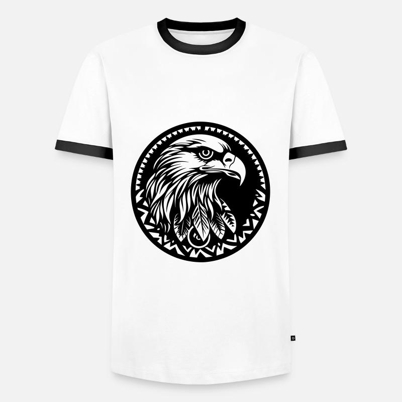 Eagle - Men's Ringer Shirt - white/black