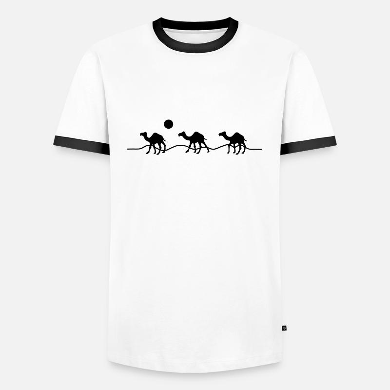 3 Kamele - Männer Kontrast-T-Shirt - Weiß/Schwarz
