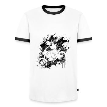 Moto Off-Road Riding Splash Style - T-shirt contrasté Homme - blanc/noir - Devant - AI Model Female 172 light (172cm) & AI Model Male 178 dark (178cm)