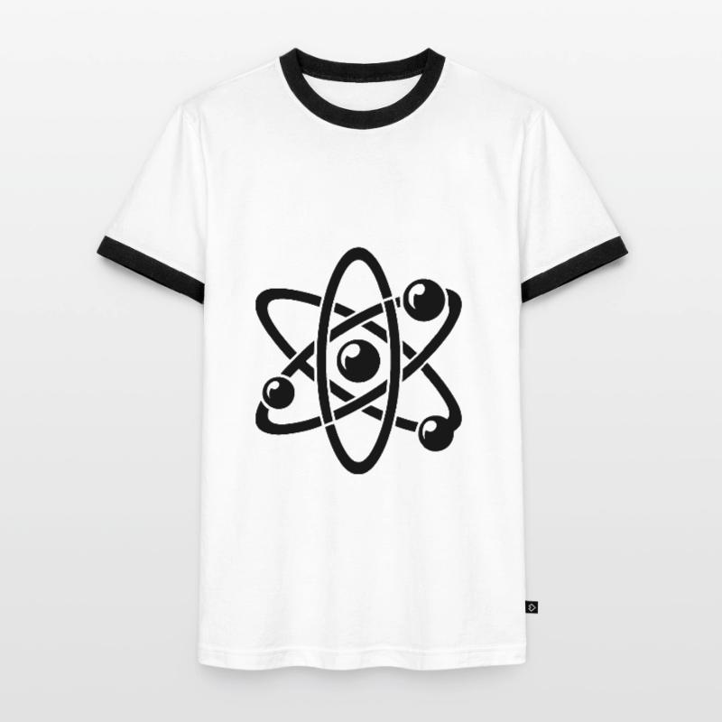 Atomic Nucleus Physics Atom Electron Atomic Model Men's Ringer Shirt