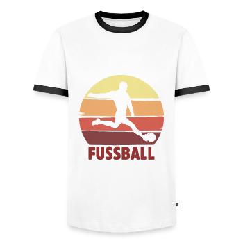 Fußballspieler Geschenk Fußball Fan Fußballer - Männer Kontrast-T-Shirt - Weiß/Schwarz - Vorne - AI Model Female 172 light (172cm) & AI Model Male 178 dark (178cm)