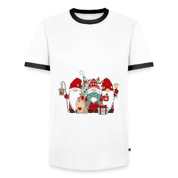 Wichtel Frohe Weihnachten Gnomies - Männer Kontrast-T-Shirt - Weiß/Schwarz - Vorne - AI Model Female 172 light (172cm) & AI Model Male 178 dark (178cm)