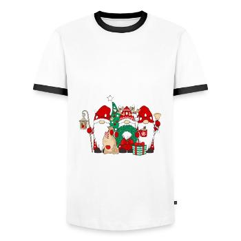 Wichtel Frohe Weihnachten Gnomies - Männer Kontrast-T-Shirt - Weiß/Schwarz - Vorne - AI Model Female 172 light (172cm) & AI Model Male 178 dark (178cm)