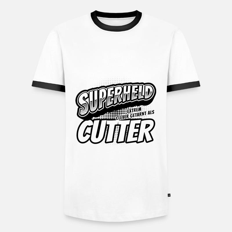 Superheld, clever getarnt als Cutter - Männer Kontrast-T-Shirt - Weiß/Schwarz