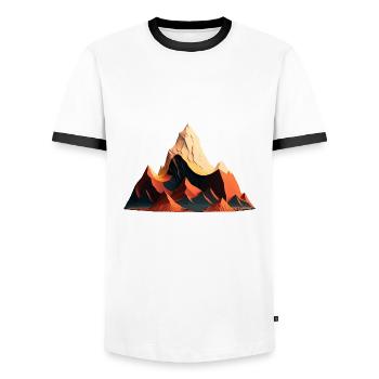 SURREAL - Men's Ringer Shirt - white/black - Front - AI Model Female 172 light (172cm) & AI Model Male 178 dark (178cm)
