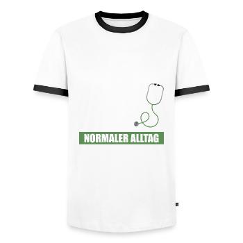 Tierärztin Tiermedizin Fell Sabber Mama Mutter - Männer Kontrast-T-Shirt - Weiß/Schwarz - Vorne - AI Model Female 172 light (172cm) & AI Model Male 178 dark (178cm)
