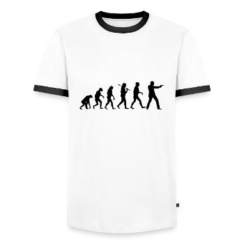 BondEvolution - Männer Kontrast-T-Shirt - Weiß/Schwarz - Vorne - AI Model Female 172 light (172cm) & AI Model Male 178 dark (178cm)