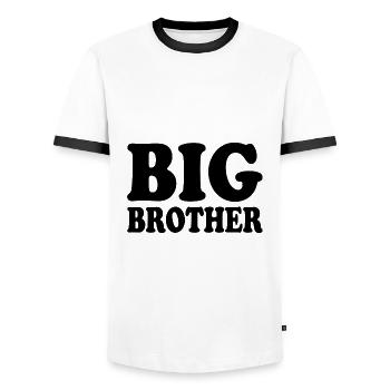 Big brother - T-shirt contrasté Homme - blanc/noir - Devant - AI Model Female 172 light (172cm) & AI Model Male 178 dark (178cm)