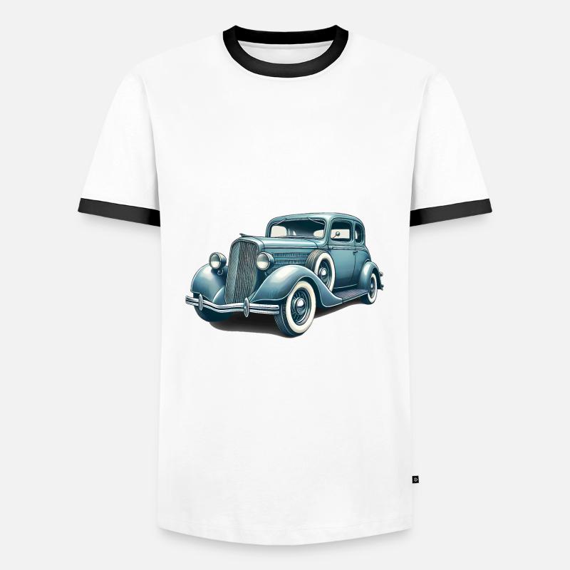 Oldtimer Oldtimer Illustration - Männer Kontrast-T-Shirt - Weiß/Schwarz