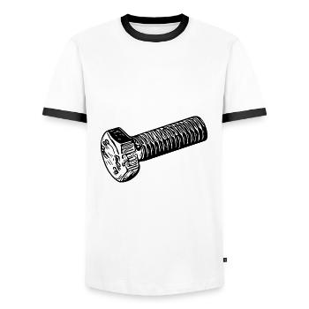 Werkstattzubehör Ersatzteil Schraube - Männer Kontrast-T-Shirt - Weiß/Schwarz - Vorne - AI Model Female 172 light (172cm) & AI Model Male 178 dark (178cm)
