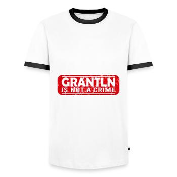 Grantln Bayern Bayrisch Wütend Fluchen Beleidigen - Männer Kontrast-T-Shirt - Weiß/Schwarz - Vorne - AI Model Female 172 light (172cm) & AI Model Male 178 dark (178cm)