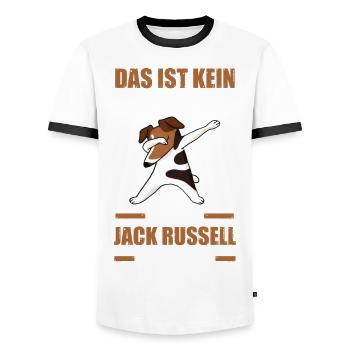 Hund Jack Russell - Männer Kontrast-T-Shirt - Weiß/Schwarz - Vorne - AI Model Female 172 light (172cm) & AI Model Male 178 dark (178cm)