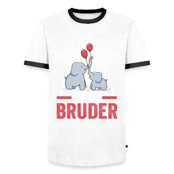 Elefanten 2023 Bruder - Männer Kontrast-T-Shirt - Weiß/Schwarz - Vorne - AI Model Female 172 light (172cm) & AI Model Male 178 dark (178cm)