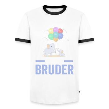 Elefanten 2023 Bruder - Männer Kontrast-T-Shirt - Weiß/Schwarz - Vorne - AI Model Female 172 light (172cm) & AI Model Male 178 dark (178cm)