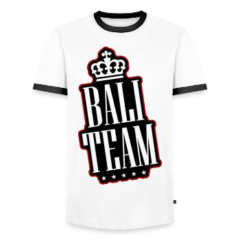 Bali Team - Men's Ringer Shirt - white/black - Front - AI Model Female 172 light (172cm) & AI Model Male 178 dark (178cm)