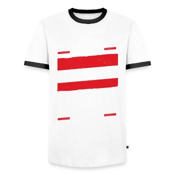 Austrian German Austria - Men's Ringer Shirt - white/black - Front - AI Model Female 172 light (172cm) & AI Model Male 178 dark (178cm)