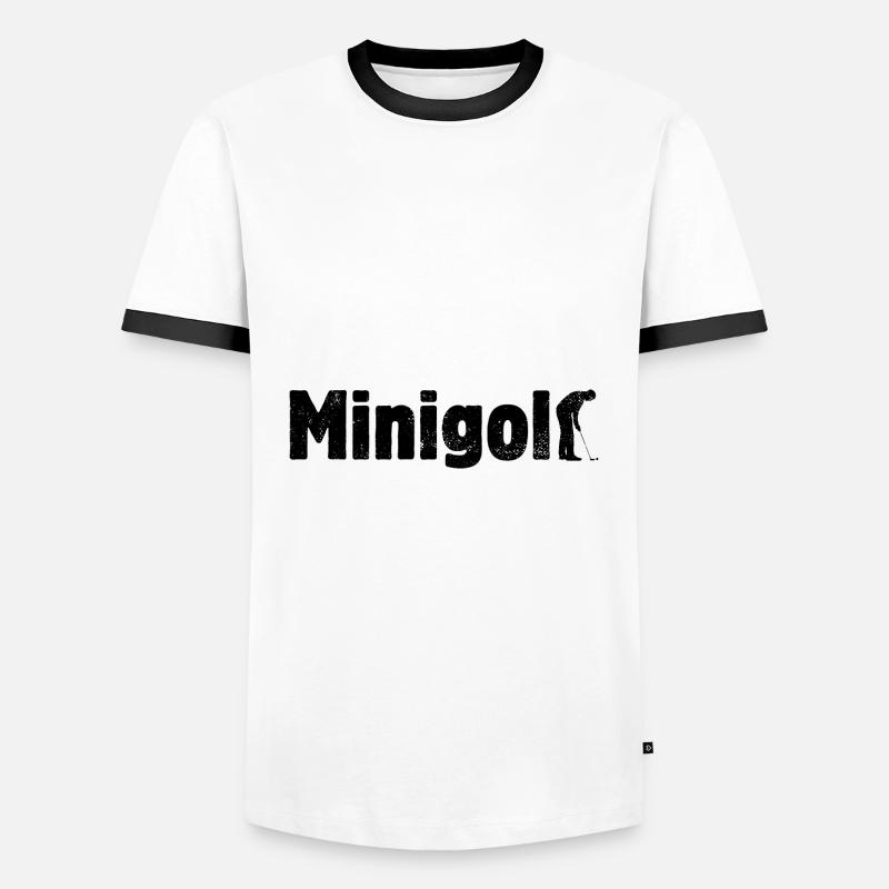 Minigolf - Miniatur Golf - Bahnengolf - Männer Kontrast-T-Shirt - Weiß/Schwarz